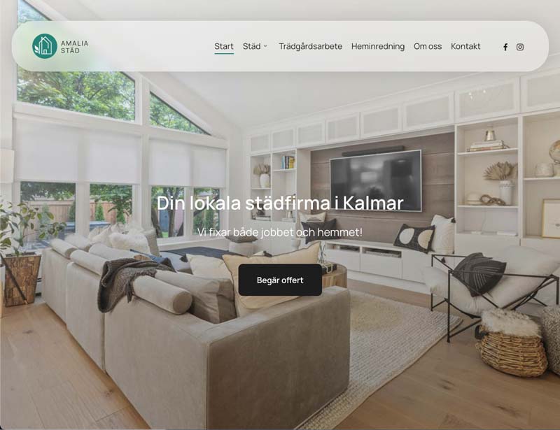 Bild från webbplatsen för Amalia städ